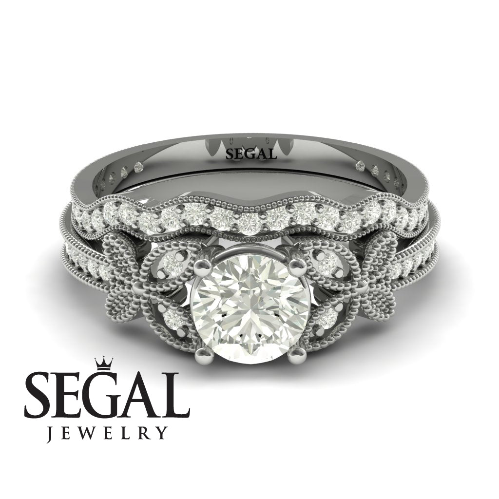 The Butterfly Stairs Bridal Set Diamond Ring- Amelia no. 3